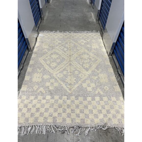 Urban Outfitters Space Dye Shag Rag Rug 5 x 7 Ft Tan - Picture 4 of 9